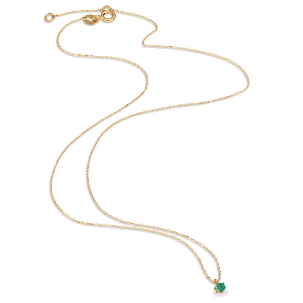 Collier 750/18K geel goud Smaragd 0.12 ct 40-42 cm Ø3.5 mm