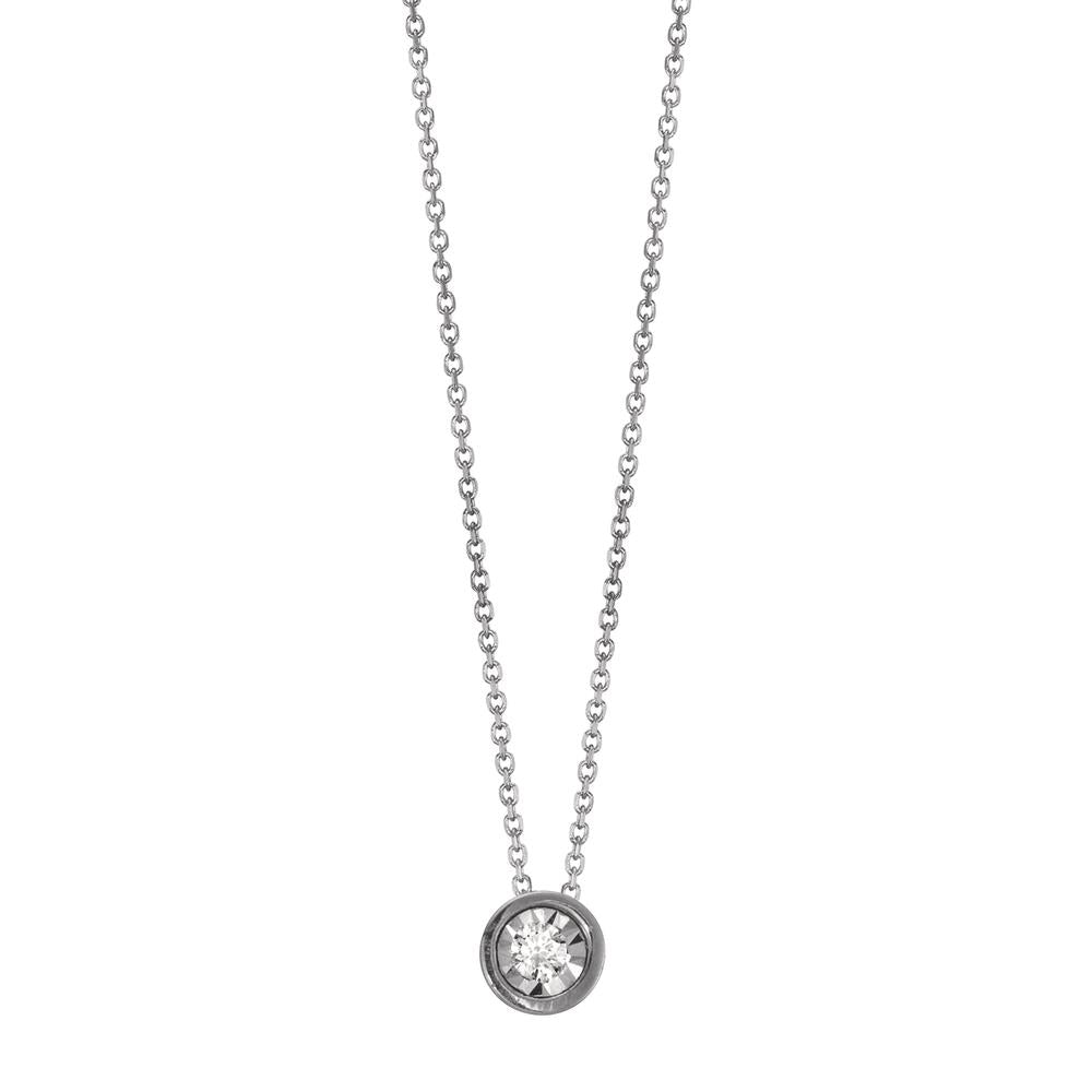 Collier 750/18K witgoud Diamant 0.015 ct, w-si 40-42 cm Ø4.5 mm