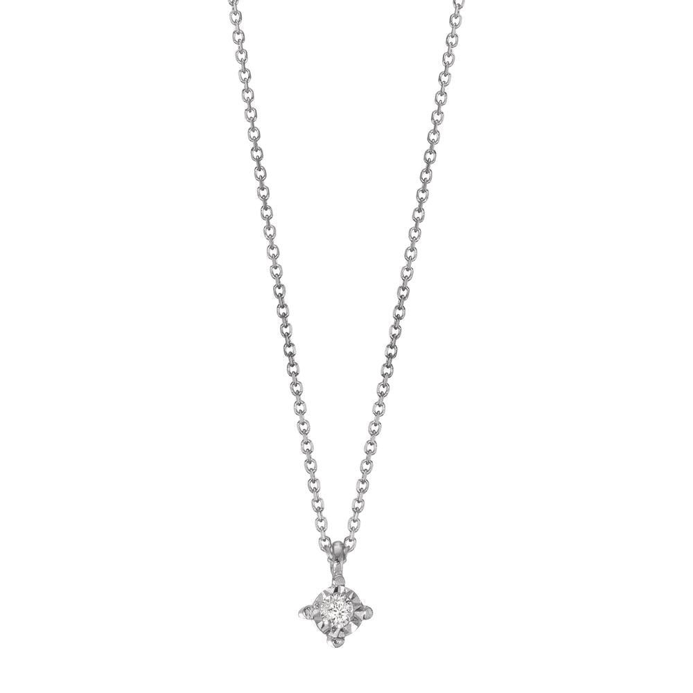 Collier 750/18K witgoud Diamant 0.02 ct, w-si 40-42 cm Ø2.8 mm