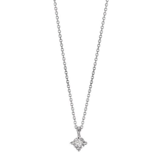 Collier 750/18K witgoud Diamant 0.02 ct, w-si 40-42 cm Ø2.8 mm