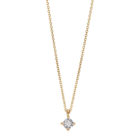 Collier 750/18K geel goud Diamant 0.02 ct, w-si 40-42 cm Ø2.8 mm