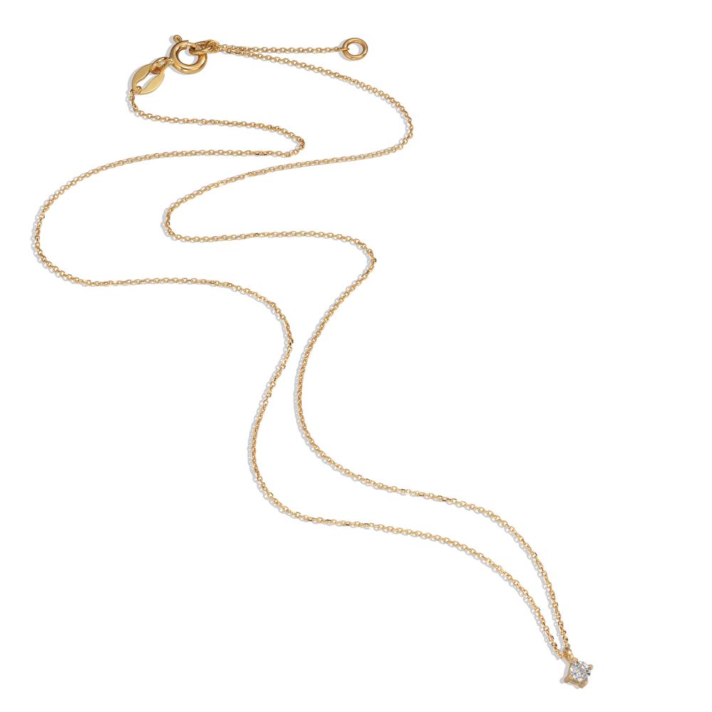 Collier 750/18K geel goud Diamant 0.02 ct, w-si 40-42 cm Ø2.8 mm