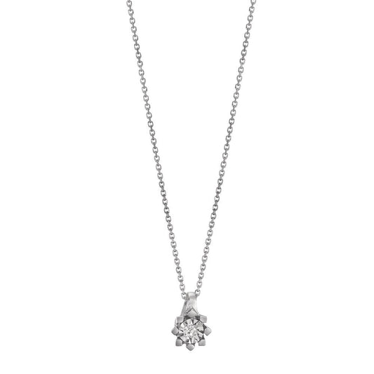 Collier 750/18K witgoud Diamant 0.015 ct, w-si 40-42 cm Ø4.5 mm