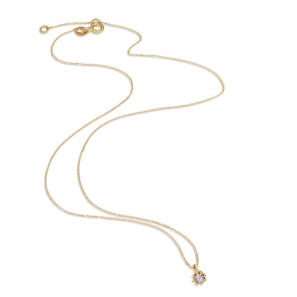 Collier 750/18K geel goud Diamant 0.015 ct, w-si 40-42 cm Ø4.5 mm