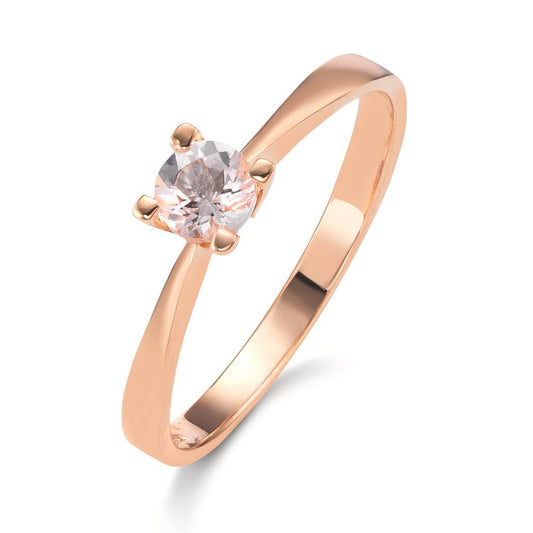 Solitaire ring 750/18 krt rood goud Morganiet 0.20 ct