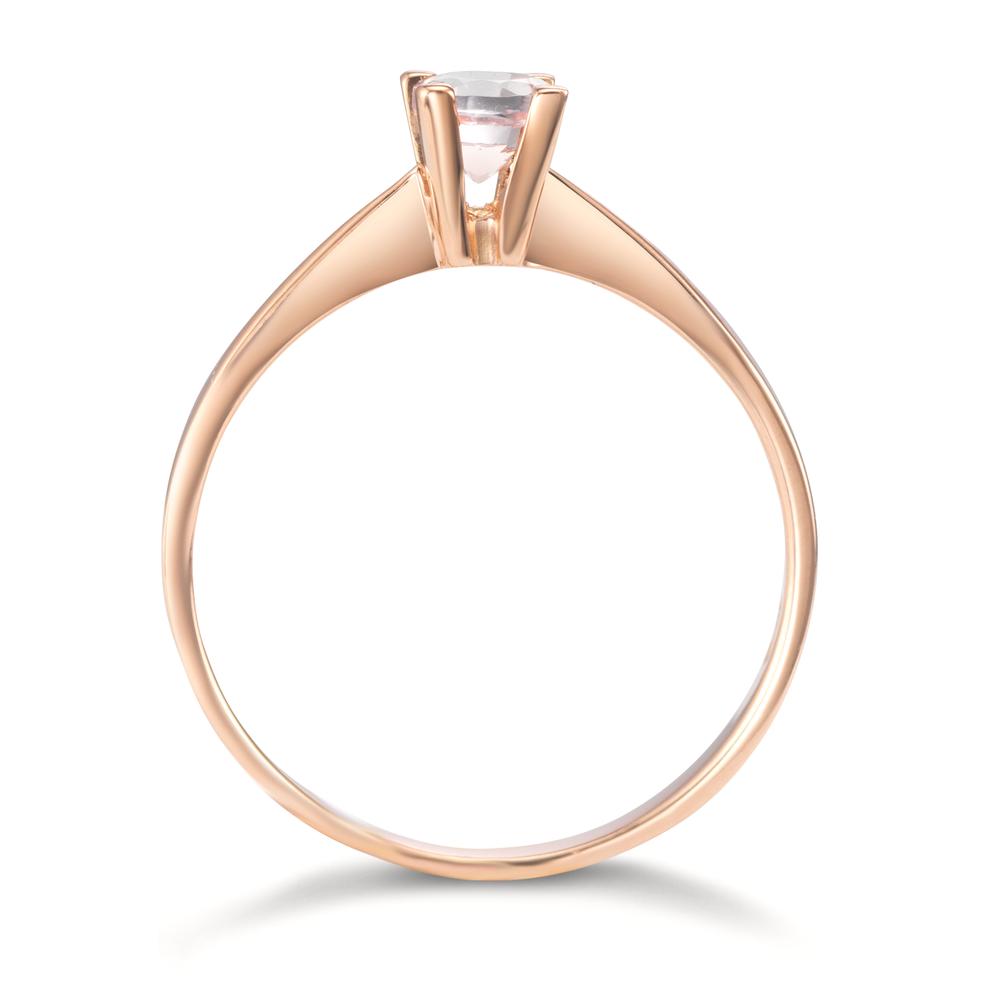 Bague solitaire Or rouge 18K Morganite 0.20 ct