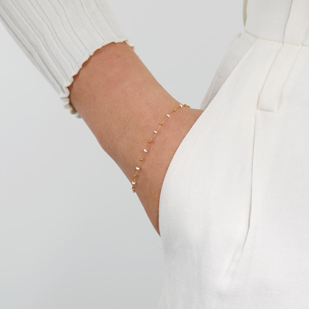 Armband 750/18 krt geel goud Geëmailleerd 19 cm