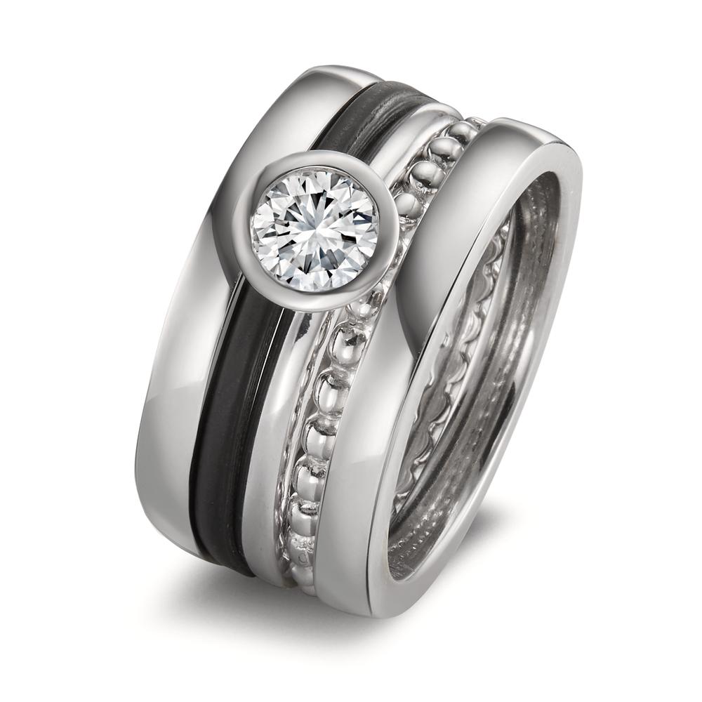 Bague Argent, Carbone Zircone