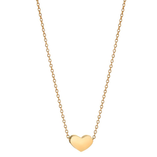 Collier Acier inoxydable jaune PVD Coeur 40-45 cm