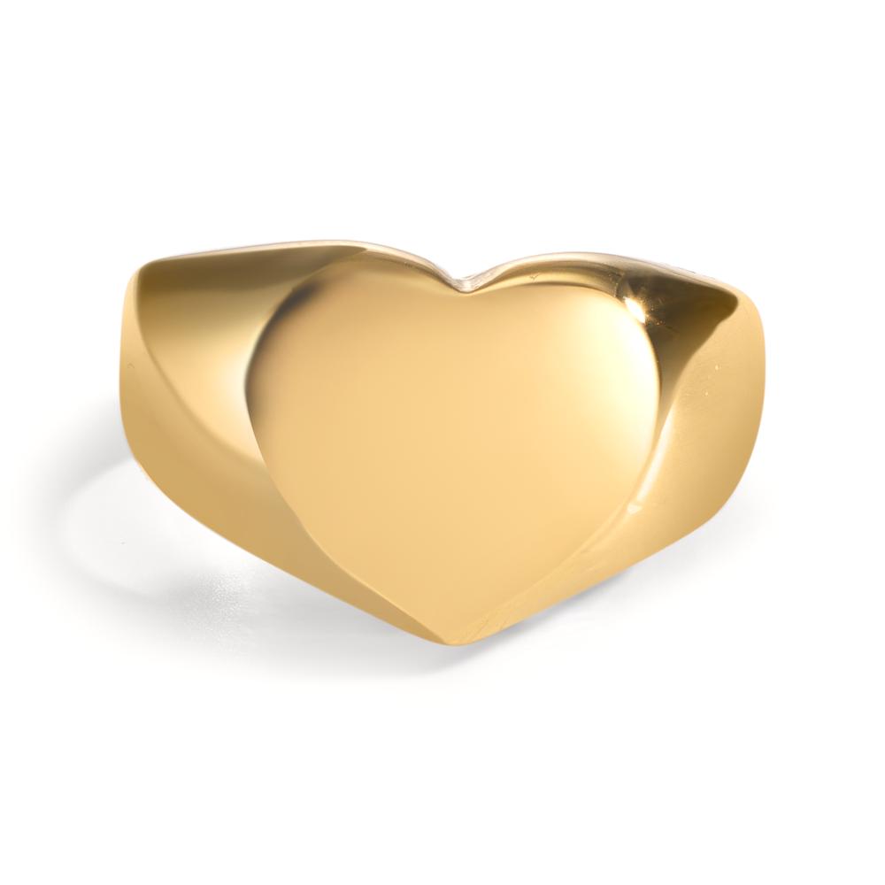 Bague Acier inoxydable jaune PVD Coeur