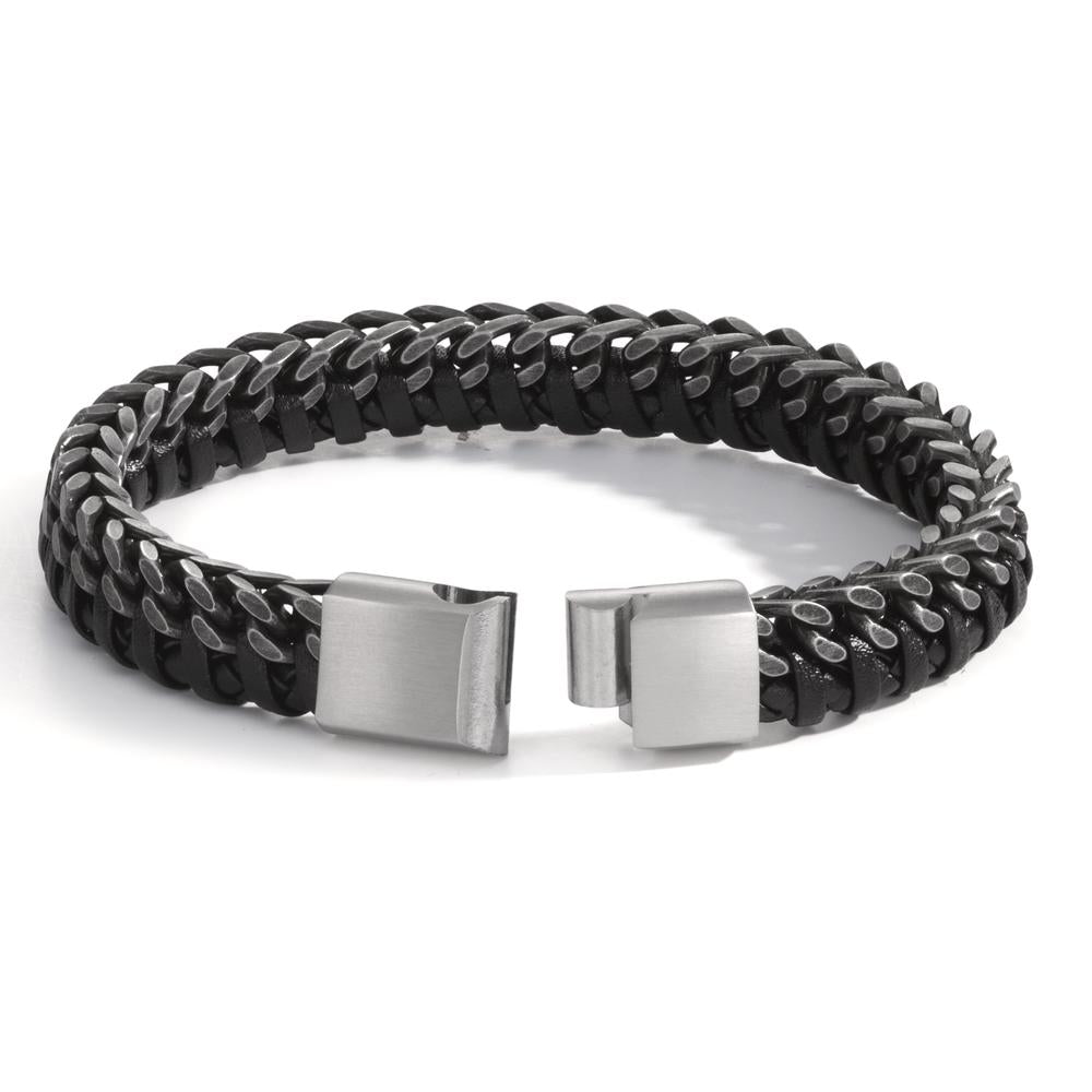 Armband Roestvrijstaal, Leder 20.5 cm