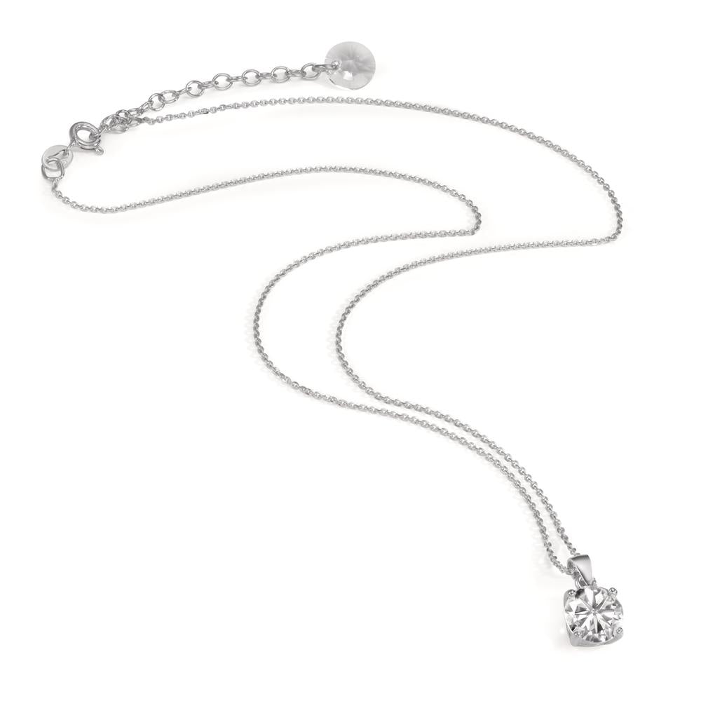 Collier Zilver Zirkonia 2 Steen Gerhodineerd 42-47 cm