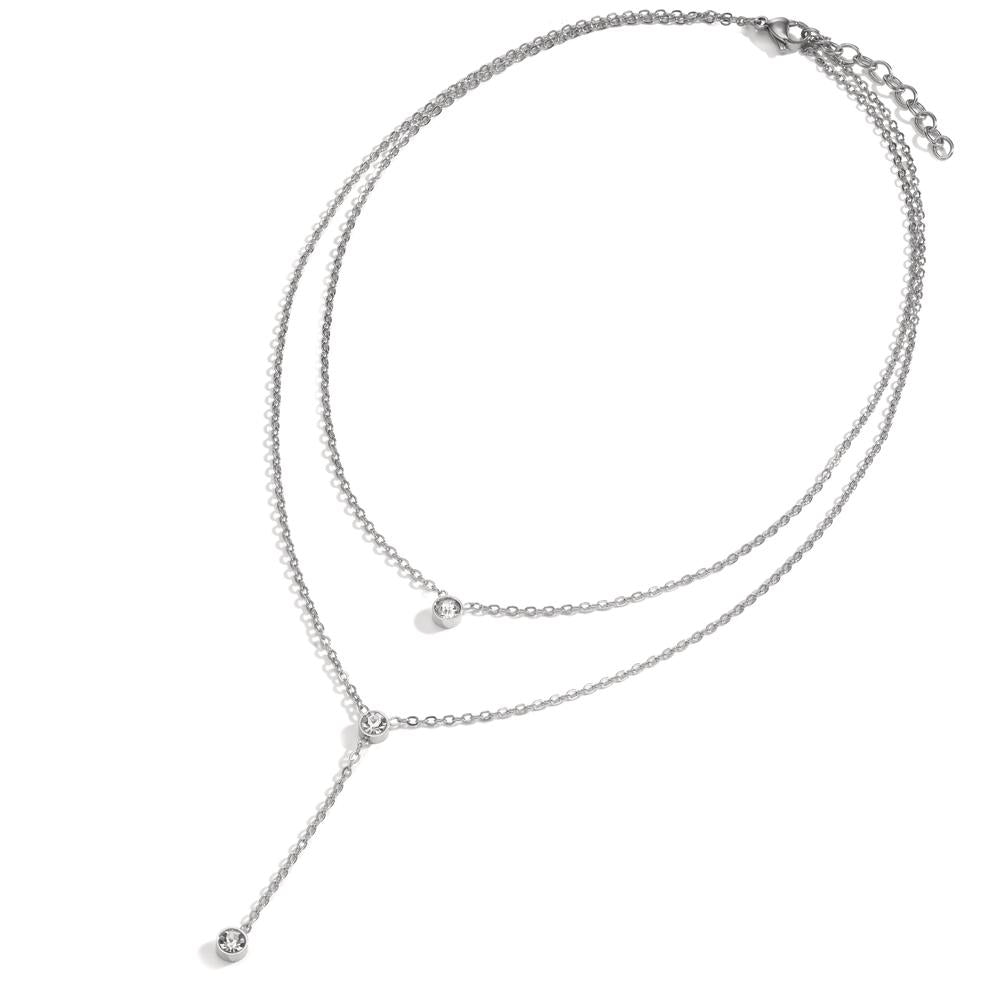 Y-Collier Edelstahl Zirkonia verstellbar