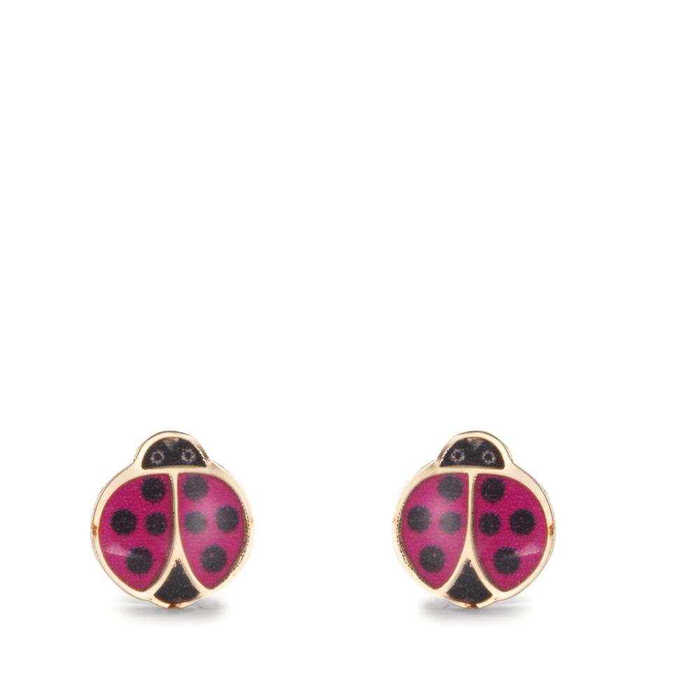 Clous d'oreilles Or jaune 9K Laqué Coccinelle Ø5.5 mm