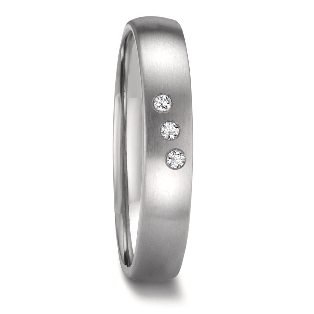 Partnerring Zirkonium Diamant 0.06 ct, 3 Steen, w-si