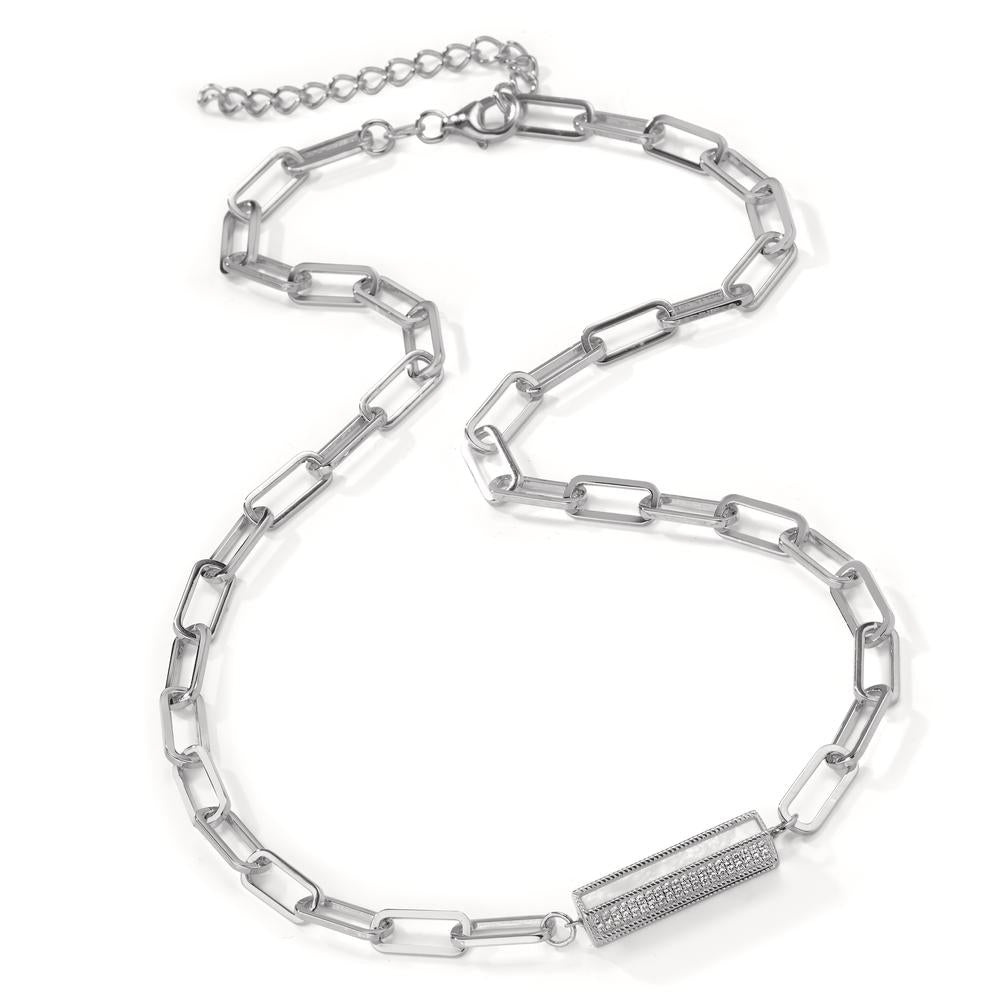 Collier Argent Zircone Rhodié nacre 43-48 cm