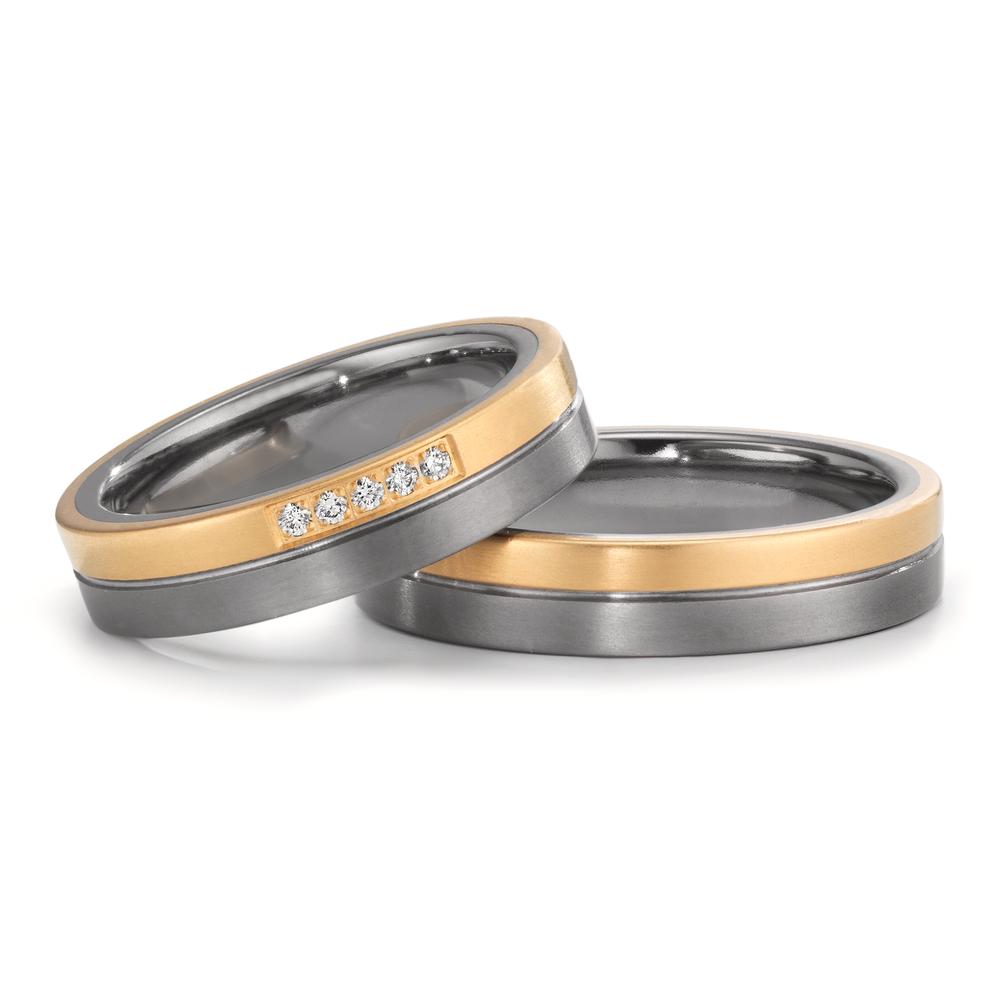 Partnerring 999 Tantaal, 750/18K geel goud