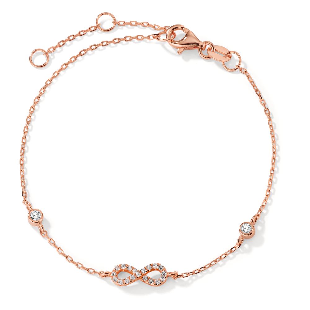 Armband Zilver Zirkonia Rosé Verguld Oneindigheid 16-19 cm