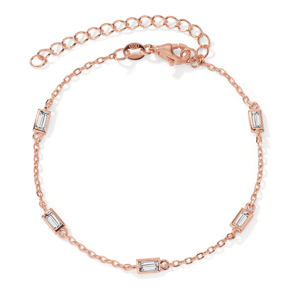 Armband Zilver Zirkonia 5 Steen Rosé Verguld 15.5-20.5 cm