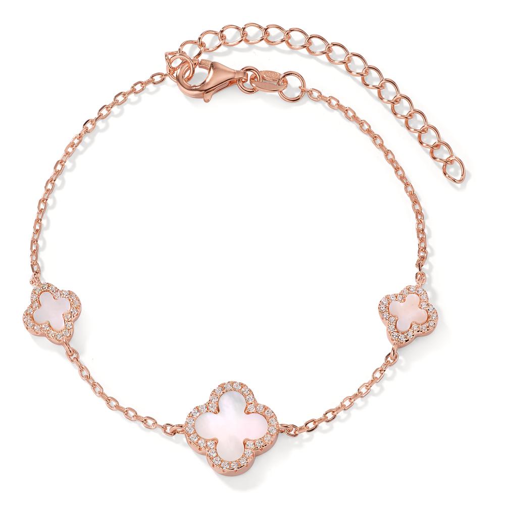 Armband Zilver Zirkonia Rosé Verguld Parelmoer 16-19 cm