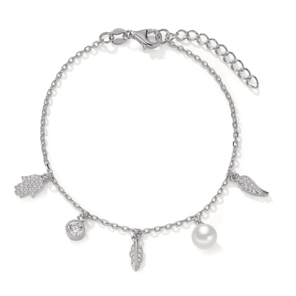 Armband Silber Zirkonia rhodiniert shining Pearls verstellbar