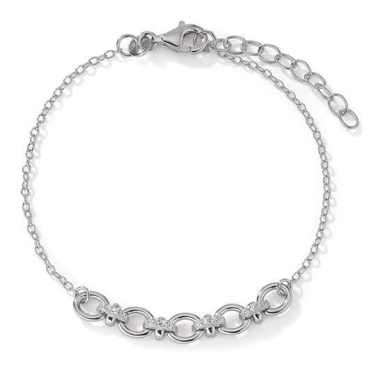 Bracelet Argent Zircone 16 Pierres Rhodié 16-19 cm