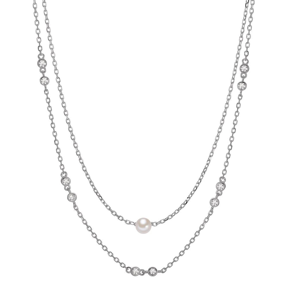 Collier Silber Zirkonia 10 Steine rhodiniert shining Pearls verstellbar