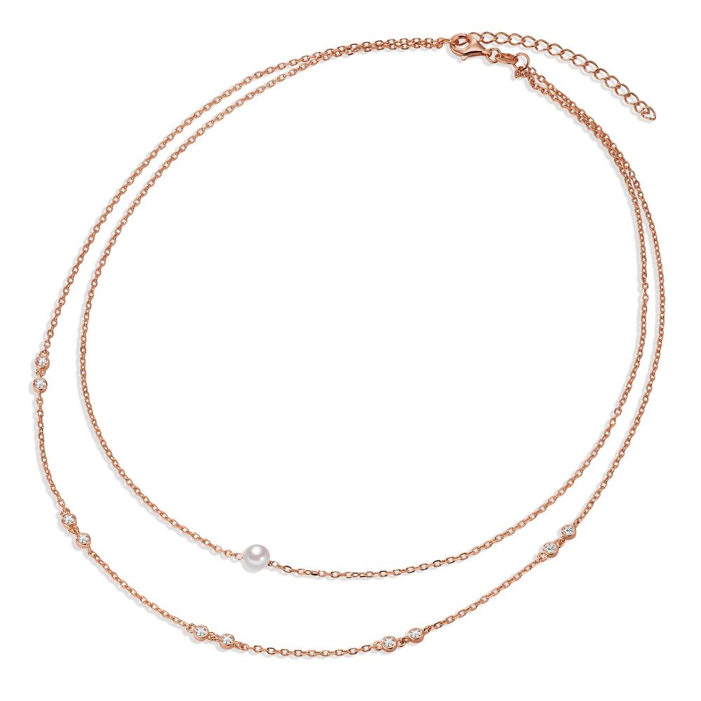 Collier Silber Zirkonia 10 Steine rosé vergoldet shining Pearls verstellbar