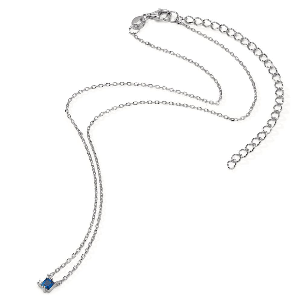 Collier Zilver Zirkonia 2 Steen Gerhodineerd 35-43 cm