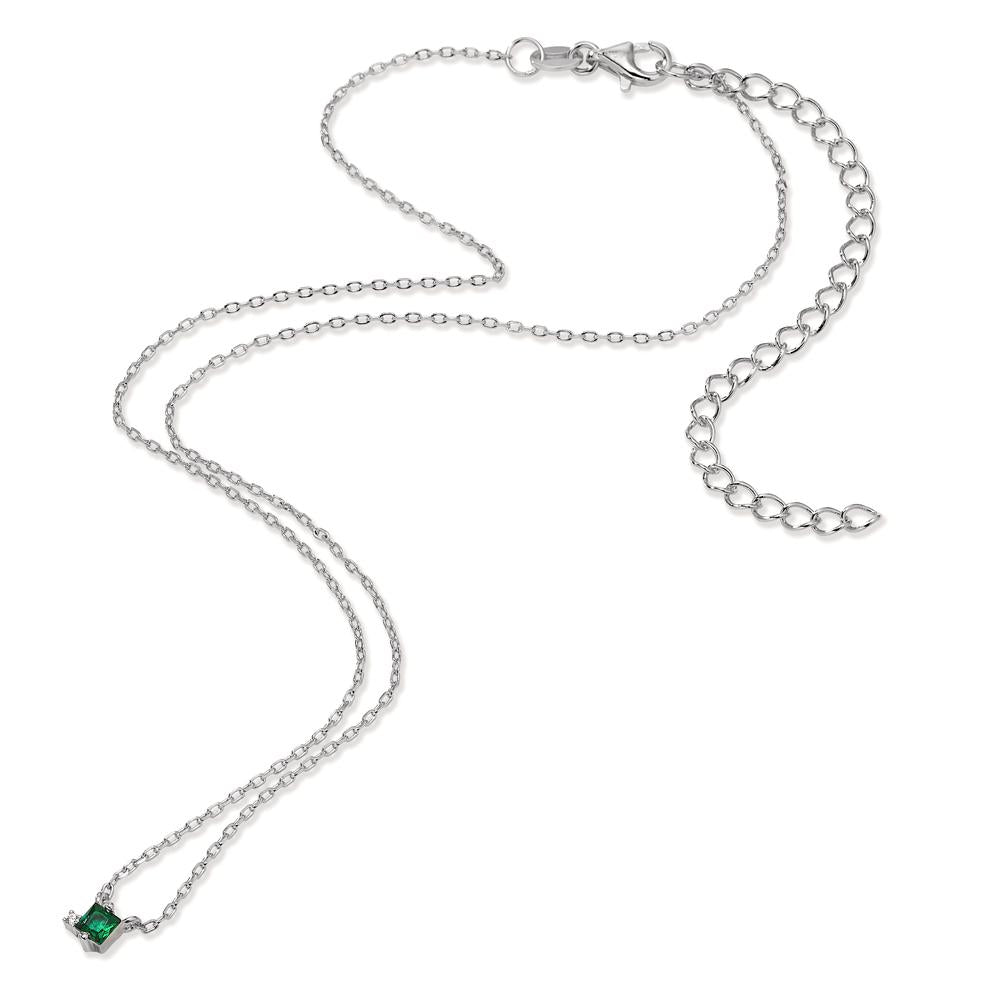 Collier Zilver Zirkonia 2 Steen Gerhodineerd 35-43 cm