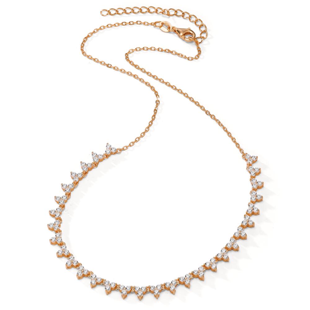 Collier Zilver Zirkonia 90 Steen Rosé Verguld 36-41 cm