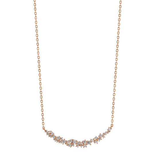 Collier Zilver Zirkonia 35 Steen Rosé Verguld 40-45 cm