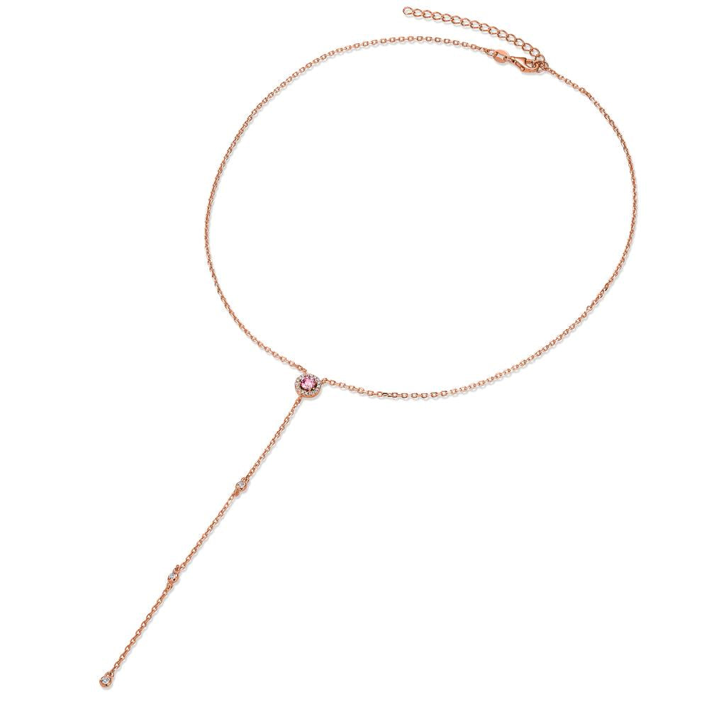 Collier Argent Zircone rosé Plaqué or 40-45 cm