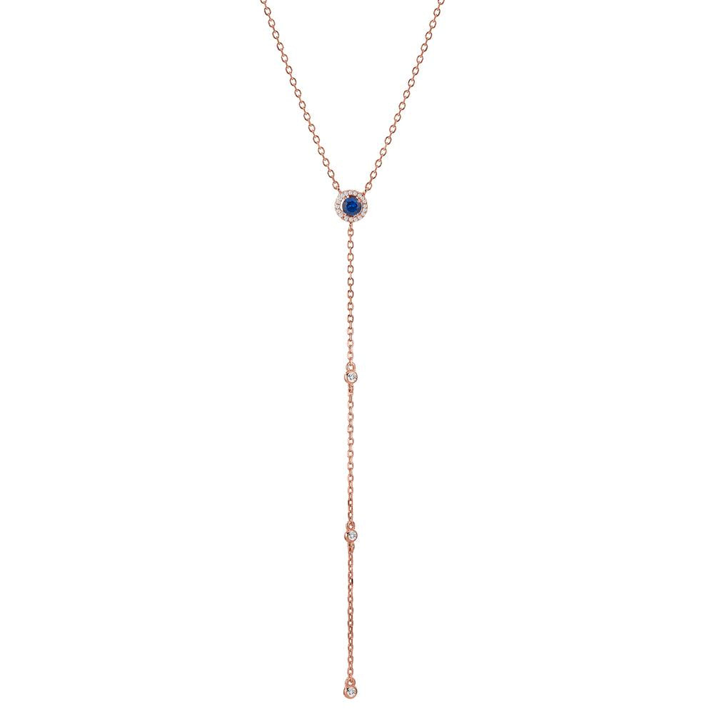 Collier Argent Zircone rosé Plaqué or 40-45 cm