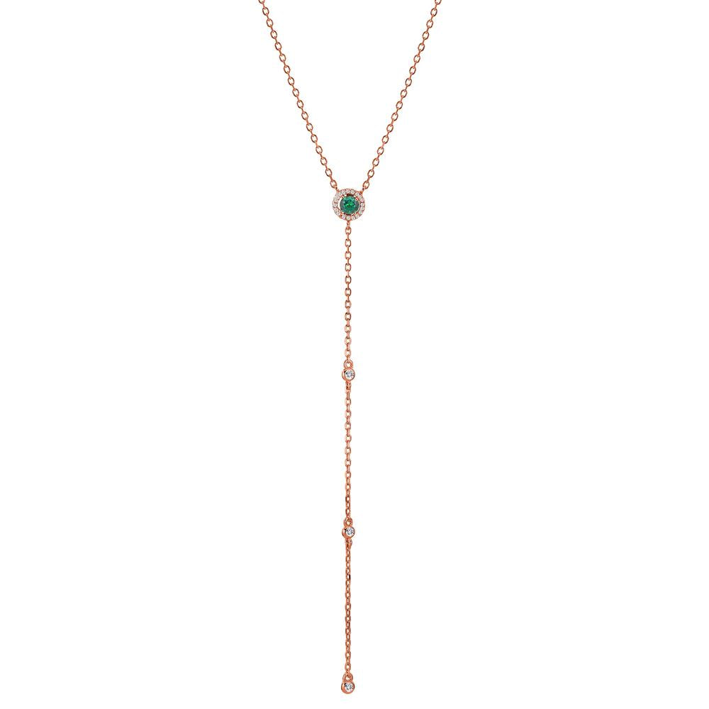 Collier Zilver Zirkonia Rosé Verguld 40-45 cm