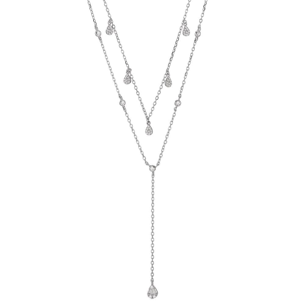 Collier Zilver Zirkonia Gerhodineerd 40-45 cm