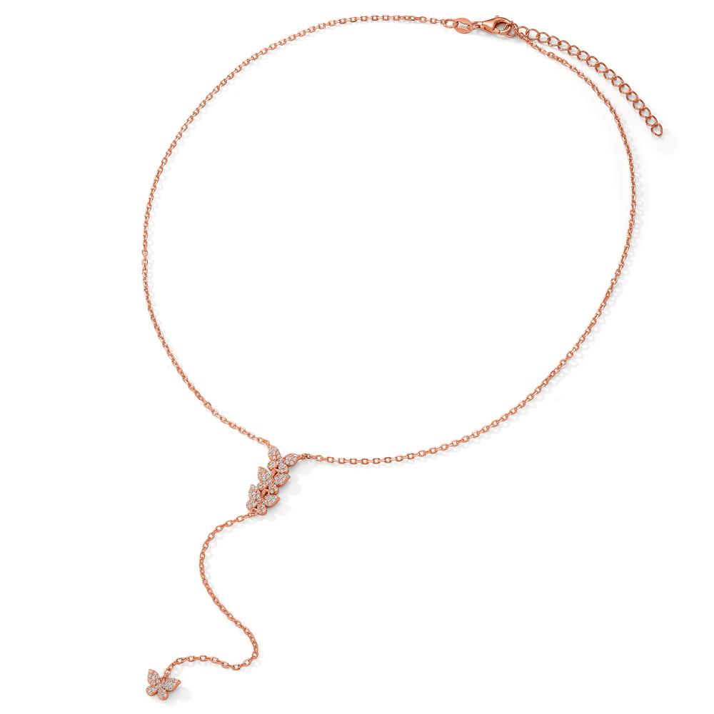 Collier Zilver Zirkonia Rosé Verguld Vlinder 40-45 cm