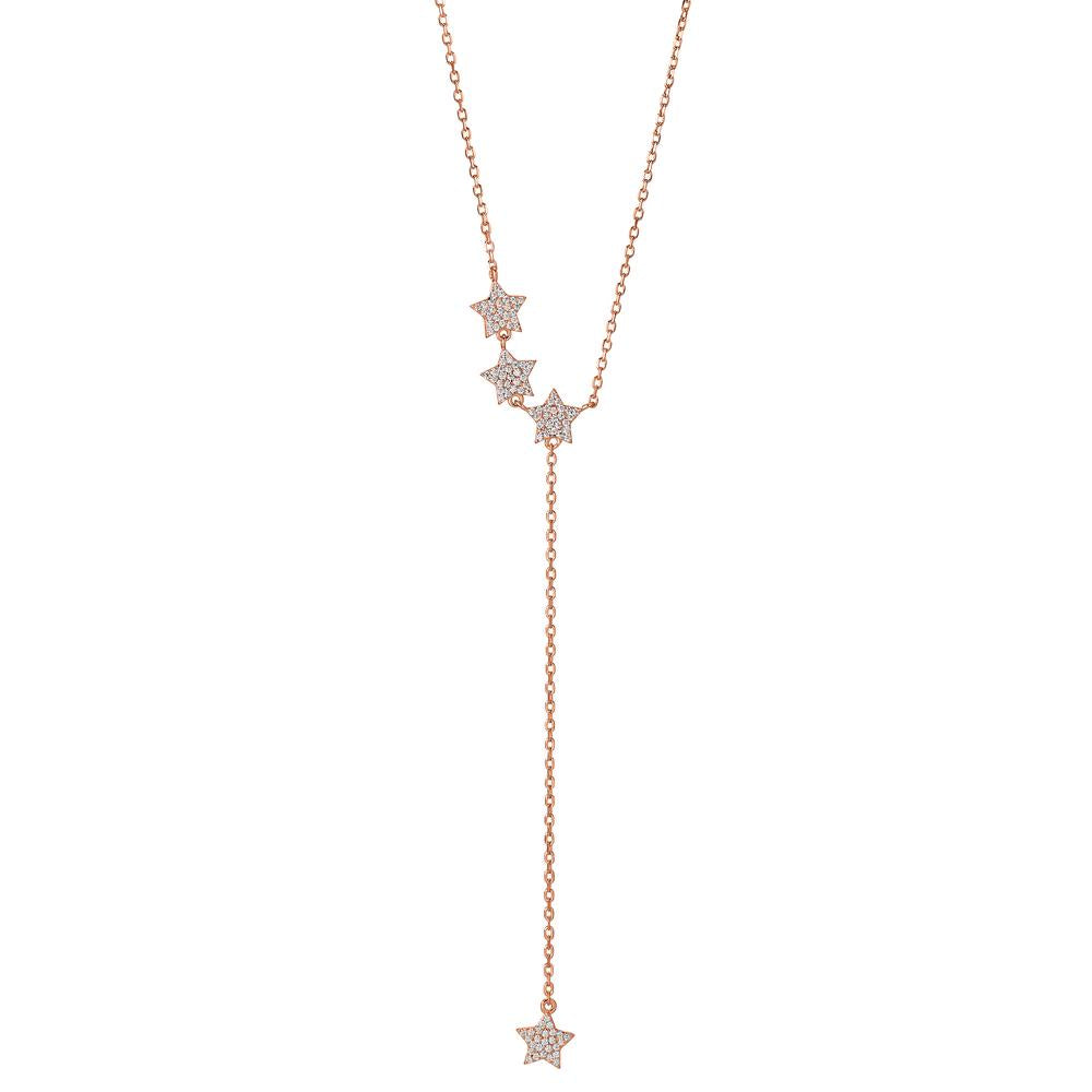 Collier Zilver Zirkonia Rosé Verguld Ster 40-45 cm