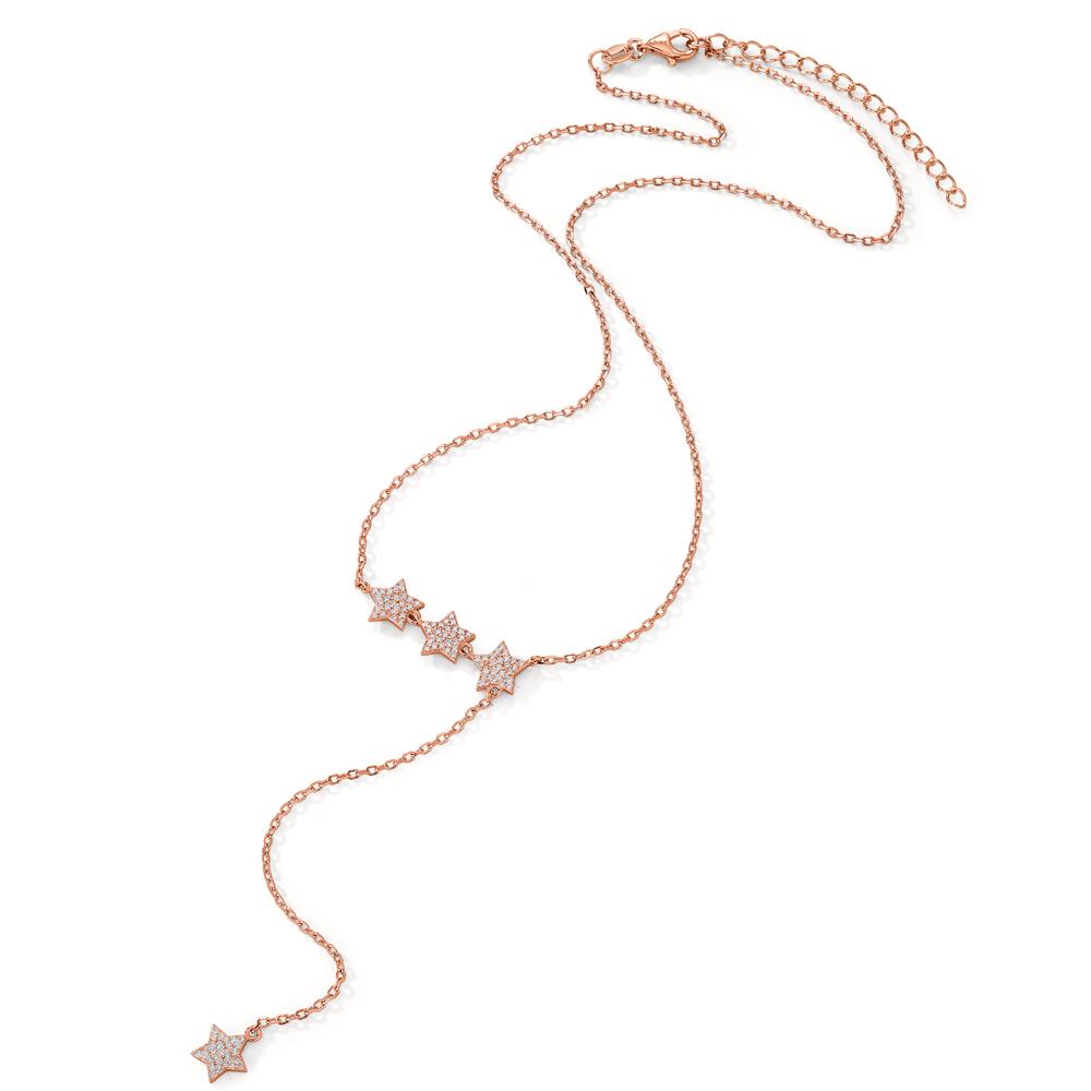 Y-Collier Silber Zirkonia rosé vergoldet Stern verstellbar