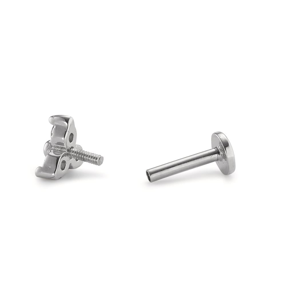 Piercing 750/18 K Weissgold Zirkonia 3 Steine Ø5.2 mm