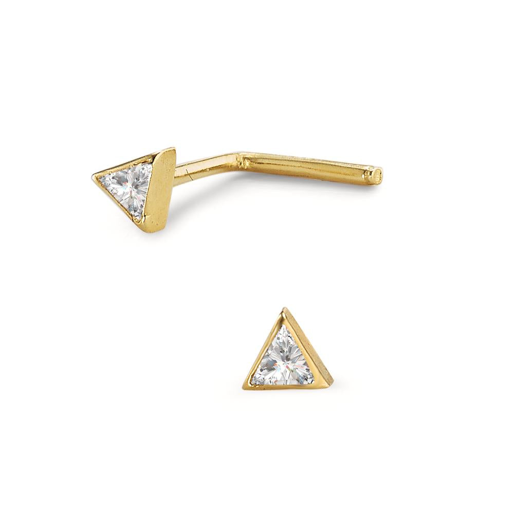 Clous de nez Or jaune 18K Zircone blanc Ø2.5 mm