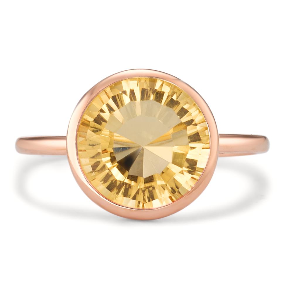 Bague Argent Citrine rosé Plaqué or