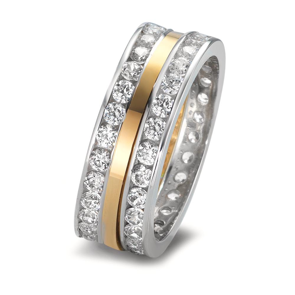 Ring set 750/18K krt witgoud, 750/18 krt geel goud Zirkonia