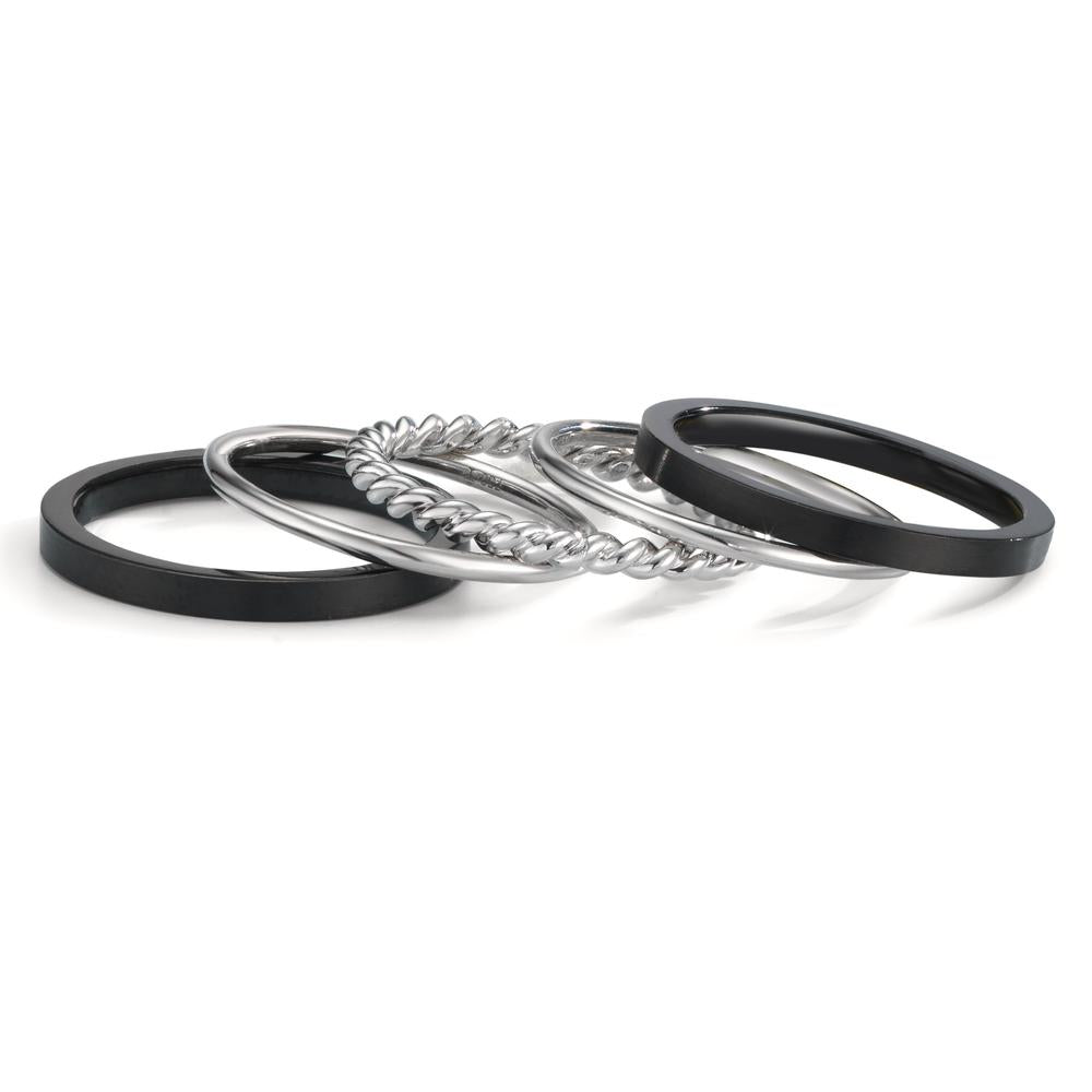 Ring set 750/18K witgoud, Titanium