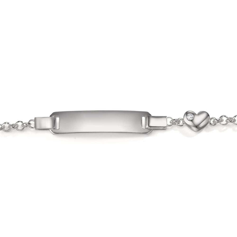 Gourmette avec gravure Argent Zircone Coeur 12-14 cm