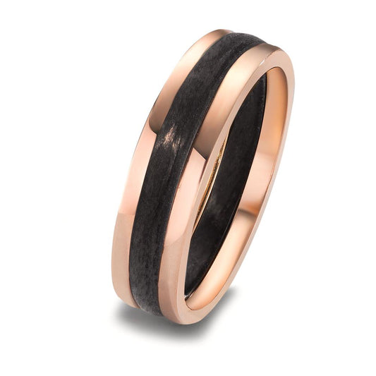 Ring set 585/14 krt rood goud, Carbon