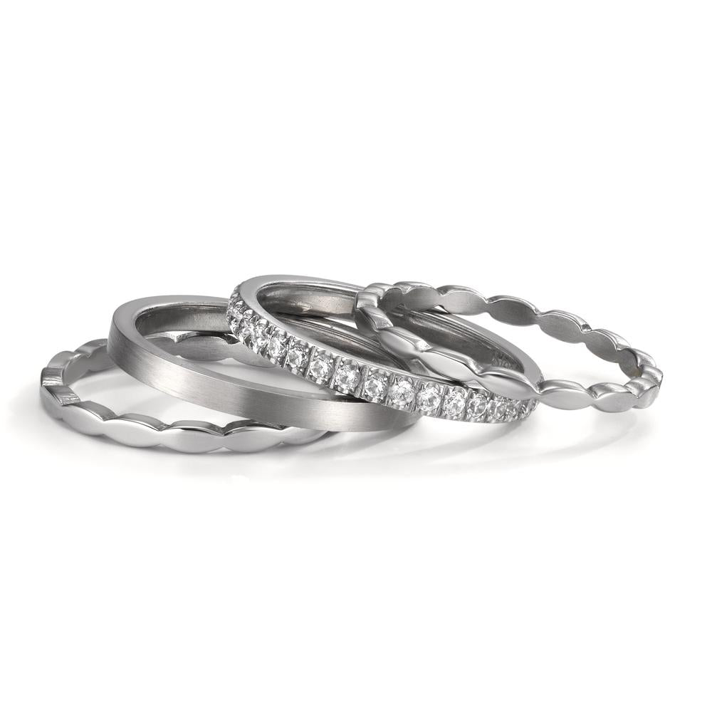 Ringset 4-teilig mit Zirkonia