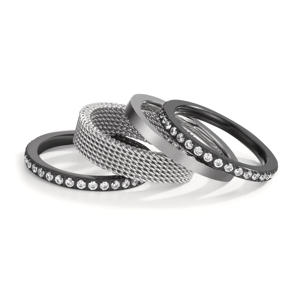 Ringset 4-teilig mit Zirkonia