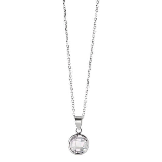 Chaînette avec pendentif Argent Zircone blanc 40-42 cm Ø8 mm