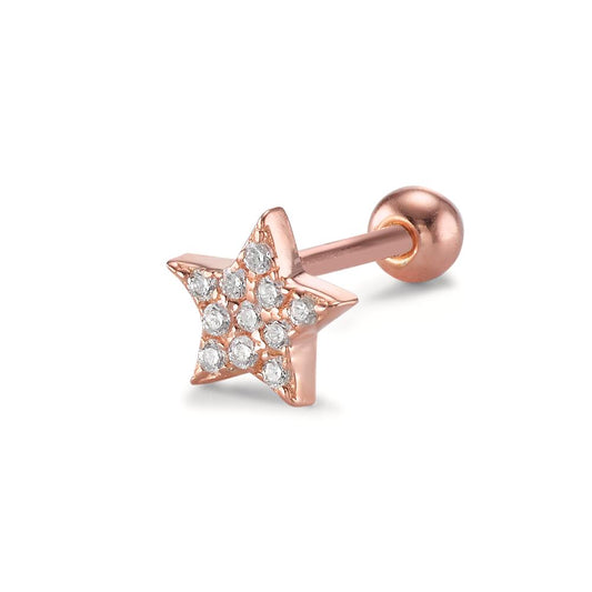 Piercing Zilver Zirkonia 11 Steen Rosé Verguld Ster Ø5.5 mm